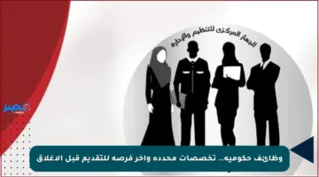 وظائف حكومية.. تخصصات محددة وآخر فرصة للتقديم قبل الإغلاق